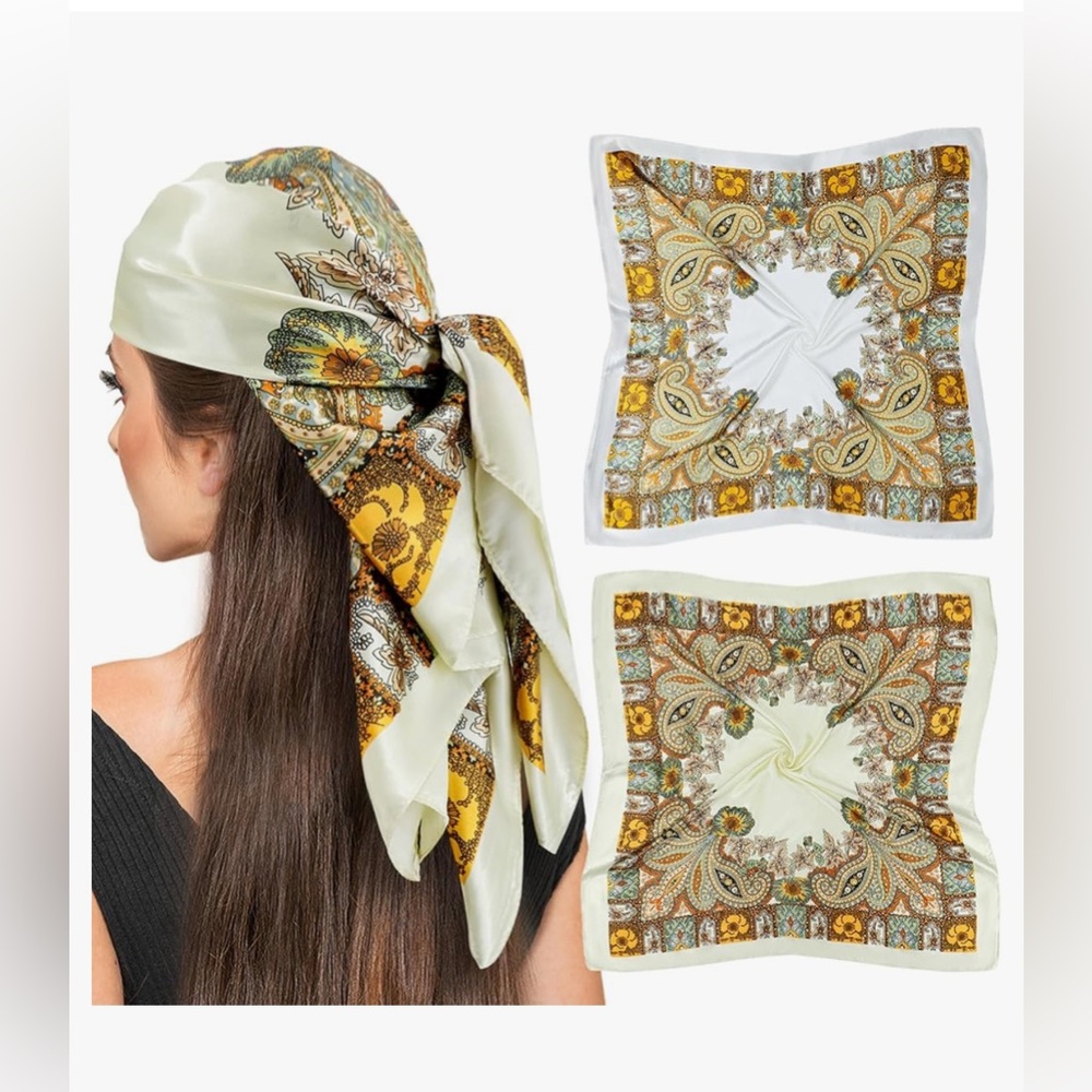 Gold and Cream Baroque Scarf Wrap